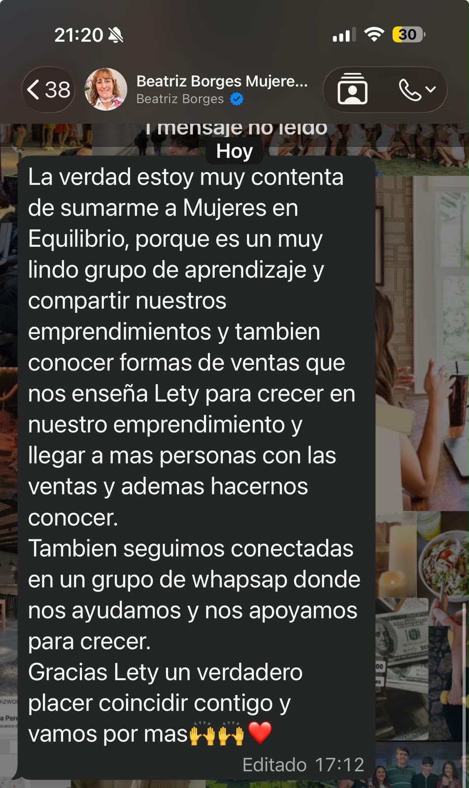 Mensaje de Beatriz Borges